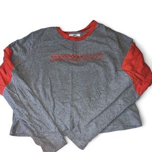 Vans Red and Gray Crew Neck Shirt